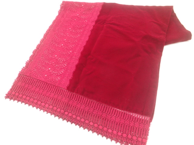 ビロードレース花模様ショール